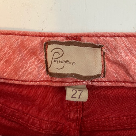 Paige Premium Canyon Pomodoro Red Wash Stretch Color Denim Jeans Shorts - Sz 27 - Picture 8 of 8